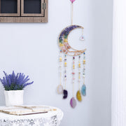 natural agate crystal dream catcher pendant, view 4 - MRSLM