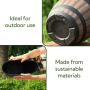 durable plastic barrel flowerpot, view 4 - MRSLM