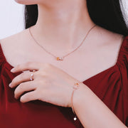rose gold moissanite necklace, view 3 - MRSLM