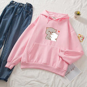 women's loose cute hooded sweater, view 2 - MRSLM