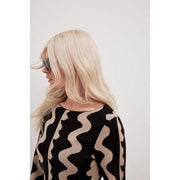 Striped knit O-neck midi dress, view 14 - MRSLM