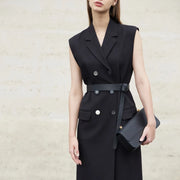 minimalist double-breasted vest, view 2 - MRSLM