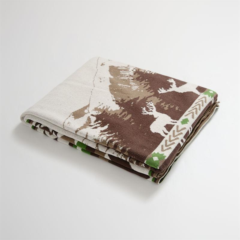 elk mountain forest cotton throw blanket, view 3 - MRSLM