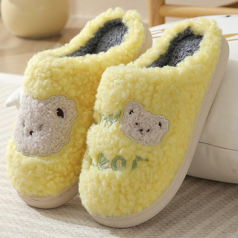 Plush bear house slippers, view 8 - MRSLM