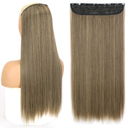 synthetic long straight clip-in hair extensions, view 7 - MRSLM