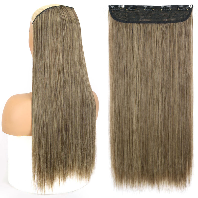 synthetic long straight clip-in hair extensions, view 7 - MRSLM