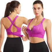 women's zip-front sports bra, view 6 - MRSLM