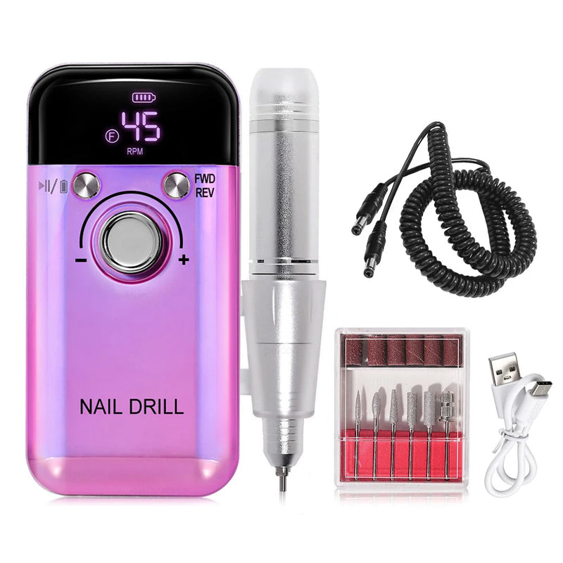 45000rpm rechargeable electric nail drill, view 4 - MRSLM