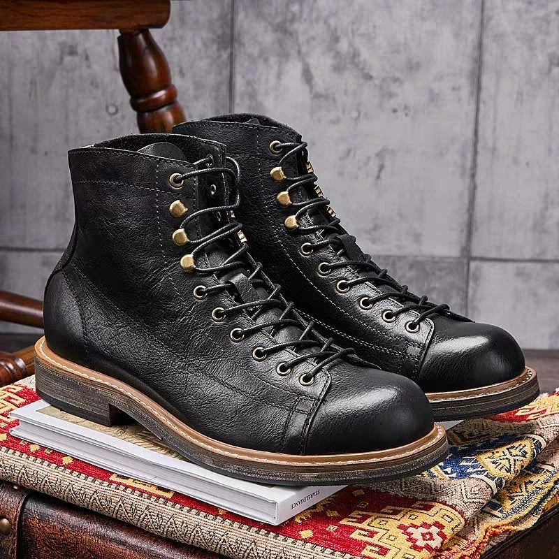 handmade british men's motorcycle leather boots, view 8 - MRSLM