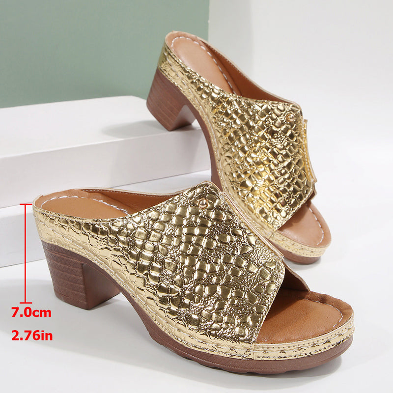 Peep-toe wedge slippers, view 8 - MRSLM