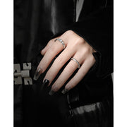 women's irregular texture s925 silver open ring, view 4 - MRSLM