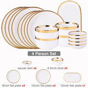 nordic bone china plate set, view 5 - MRSLM
