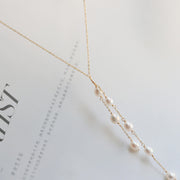 pearl shell tassel sweater chain necklace, view 4 - MRSLM