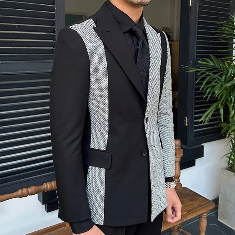 men's 2-piece contrast color suit, view 4 - MRSLM