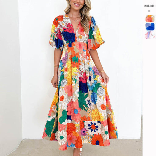 women's summer floral print dress - MRSLM