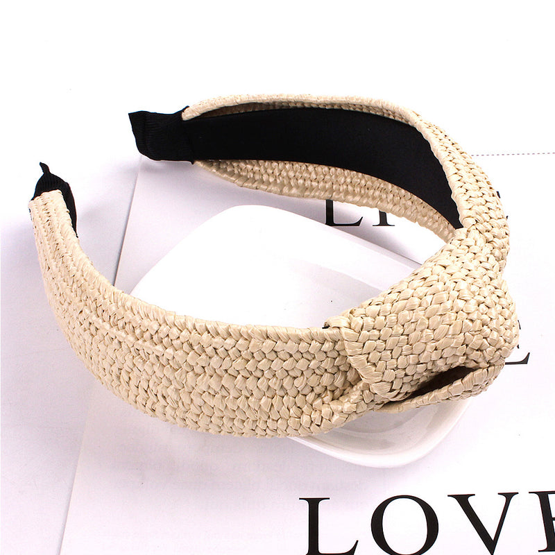 solid color knotted headband, view 8 - MRSLM