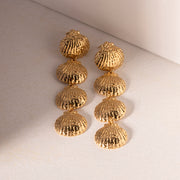 gold plated shell earrings, view 8 - MRSLM