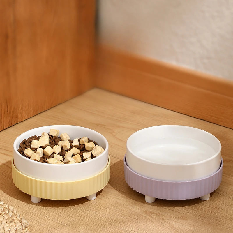 ceramic cat and dog bowl, view 6 - MRSLM