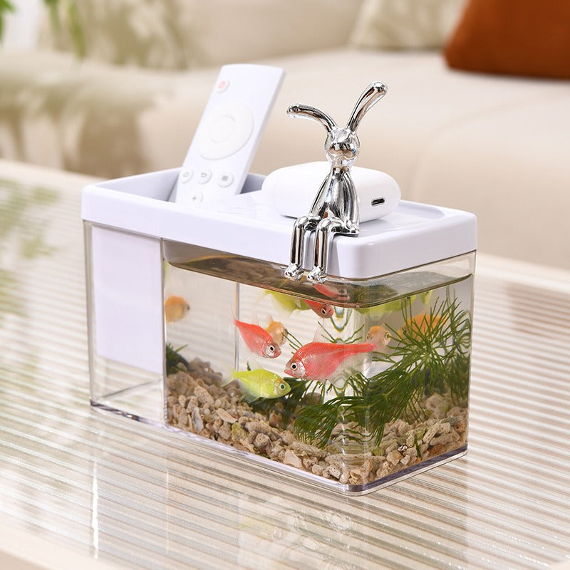 Mini desktop aquarium with pen holder, view 6 - MRSLM