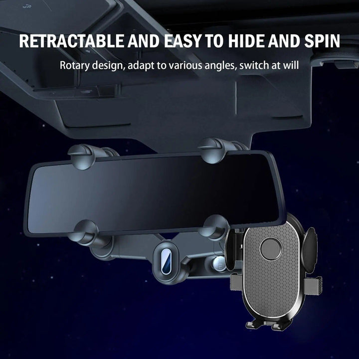 360° Rotating Car Rearview Mirror Phone Mount