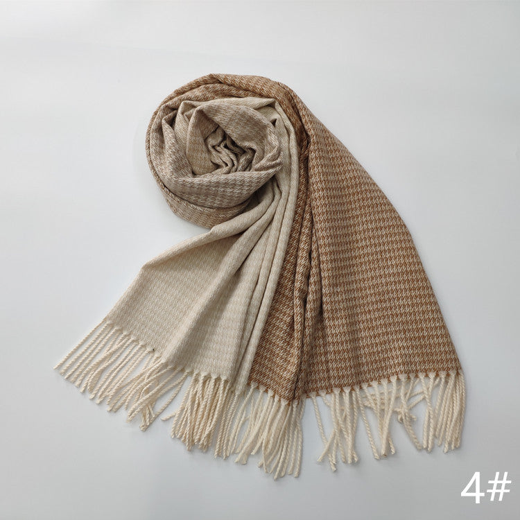 Tie-dye faux cashmere tassel scarf, view 14 - MRSLM