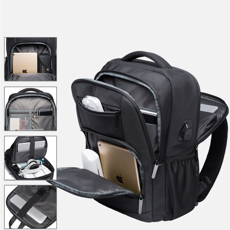 student waterproof computer backpack, view 3 - MRSLM