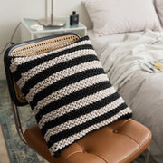 hand crochet chunky knit throw pillow, view 2 - MRSLM