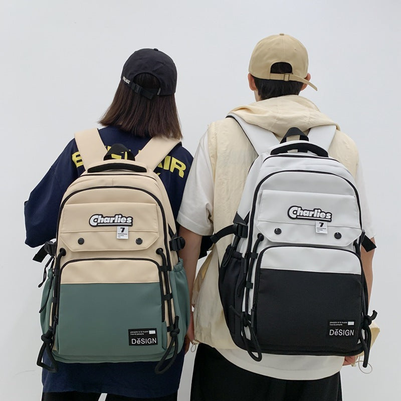 large nylon contrast backpack, view 3 - MRSLM
