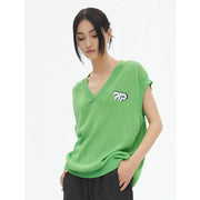 V-neck knit vest for women, view 6 - MRSLM