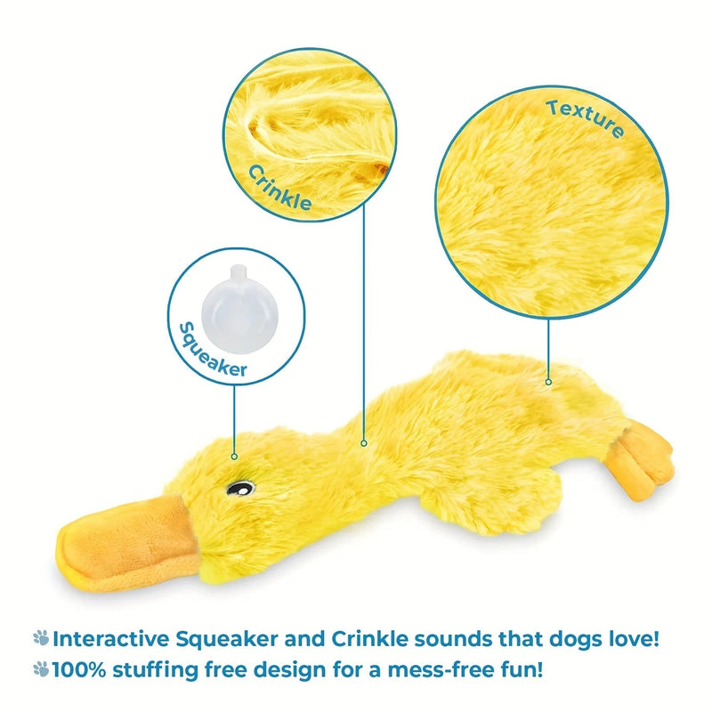 small dog plush squeaky duck toy, view 4 - MRSLM