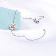 sun flower 925 silver bracelet, view 2 - MRSLM