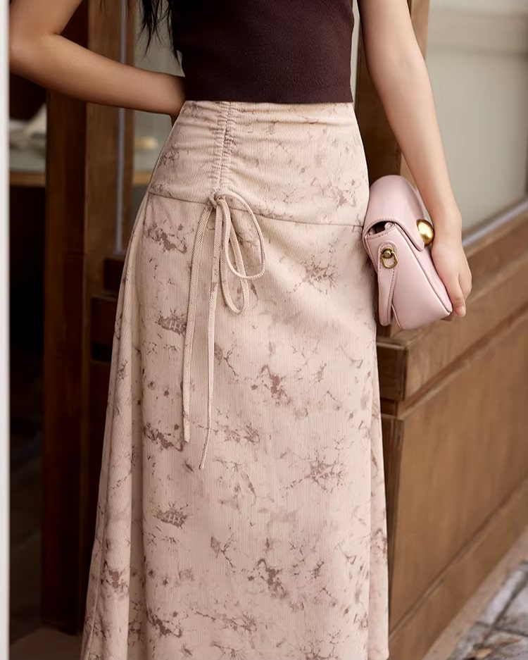 retro corduroy midi skirt, view 6 - MRSLM