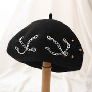 cross chain wool beret - MRSLM