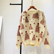 Women's Christmas tree jacquard sweater, view 4 - MRSLM