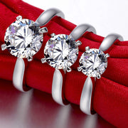 silver high carbon diamond ring - MRSLM