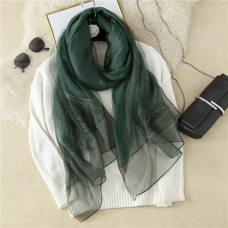 Wool silk scarf for women, view 3 - MRSLM