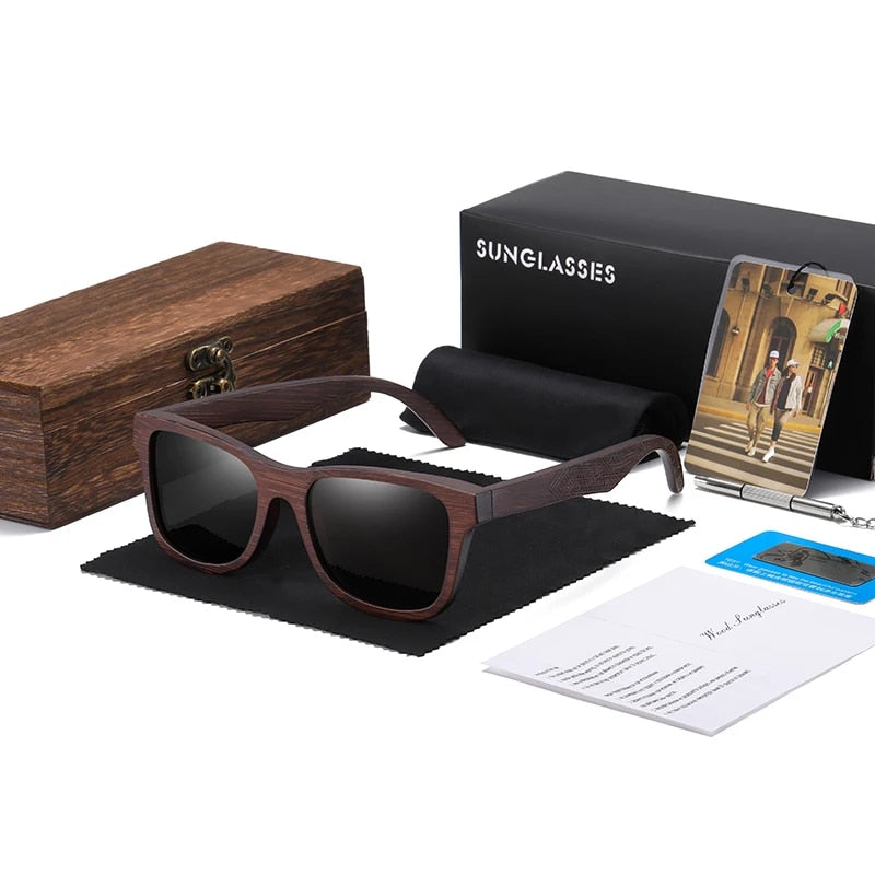 natural bamboo polarized sunglasses, view 4 - MRSLM
