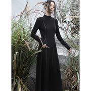 french knit stand-collar dress, view 5 - MRSLM