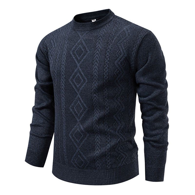 Men's warm crew neck knit sweater, view 3 - MRSLM