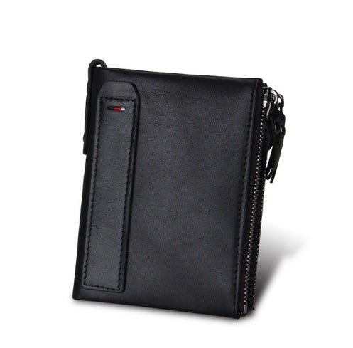 men's short RFID leather wallet, view 10 - MRSLM