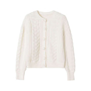 women's knit cardigan, round neck, view 4 - MRSLM