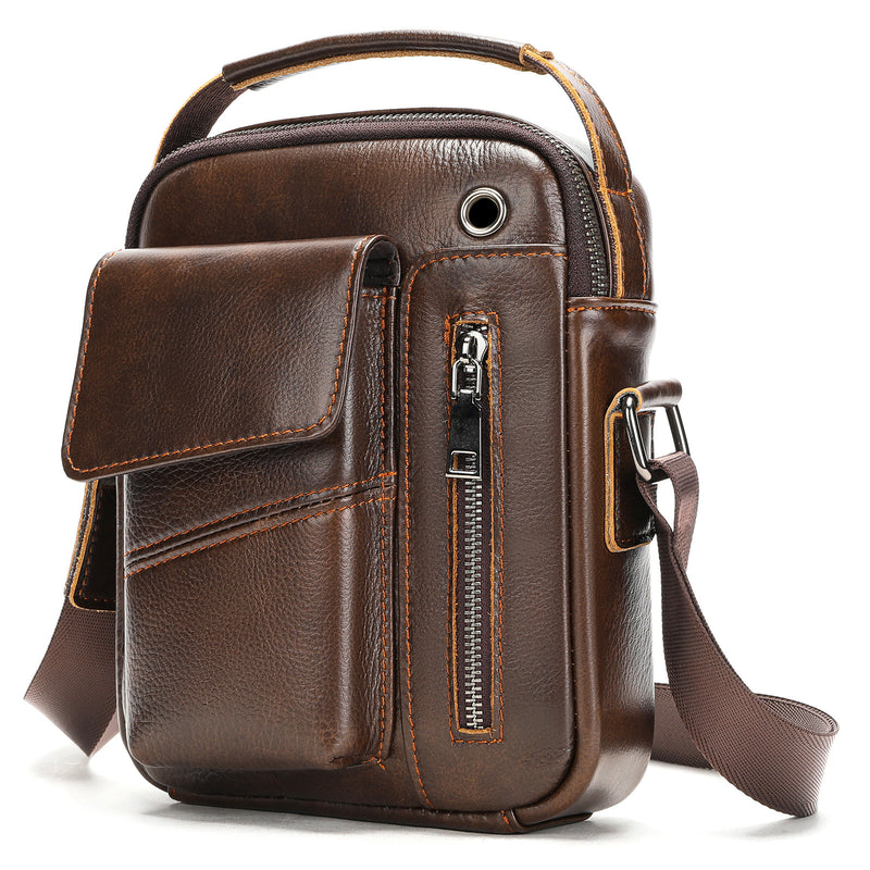 men's leather crossbody bag, view 7 - MRSLM