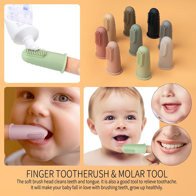 silicone baby finger toothbrush, view 11 - MRSLM