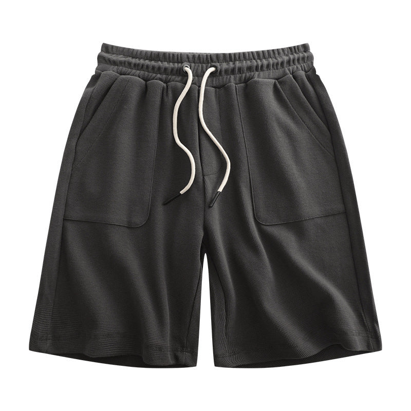 Men's drawstring cotton sports shorts, view 6 - MRSLM