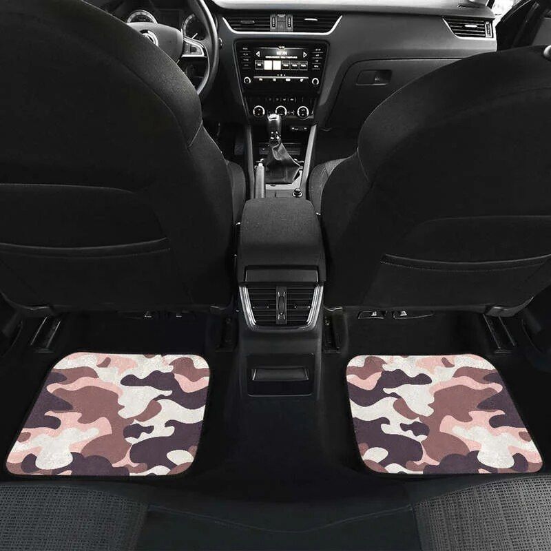 Chic Pink & Brown Camo Car Floor Mats