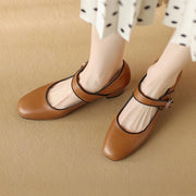 genuine leather mary jane heels for women, view 6 - MRSLM