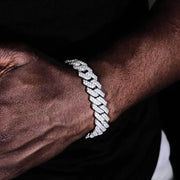 men's diamond shaped zirconia bracelet - MRSLM