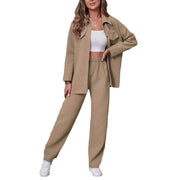 women's lapel cardigan casual suit set, view 8 - MRSLM