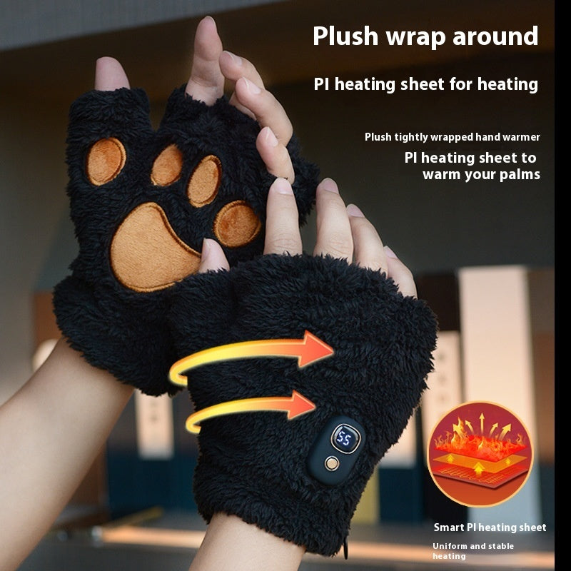 Heated cat's paw hand warmer gloves, view 3 - MRSLM