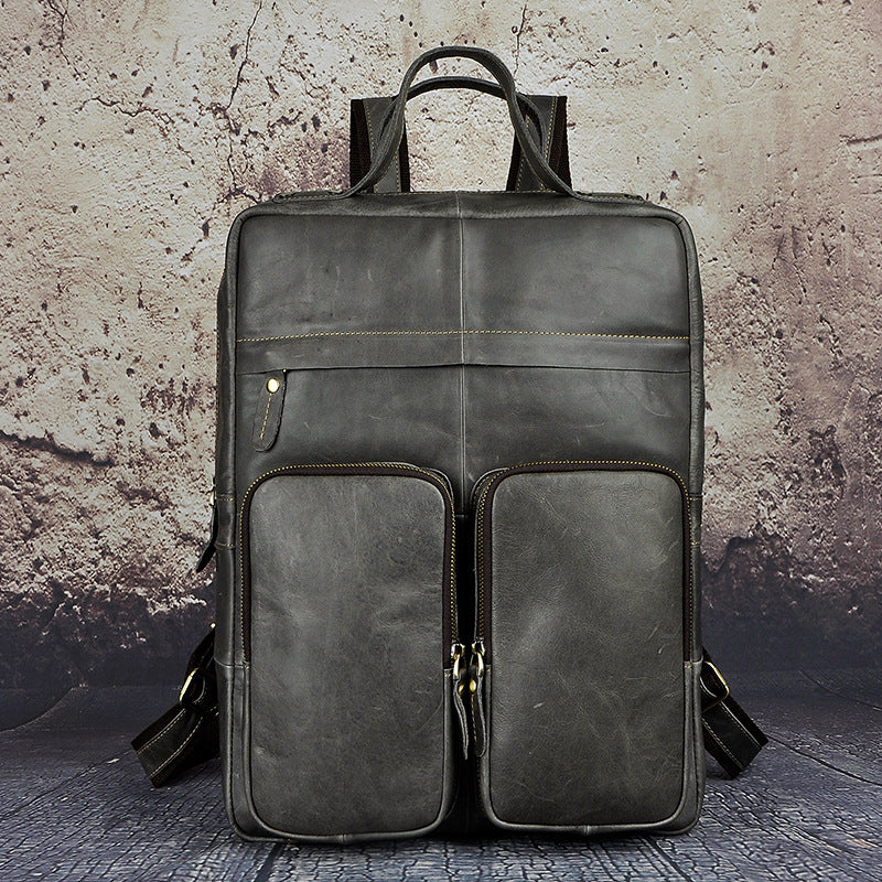 cowhide leather backpack, view 5 - MRSLM